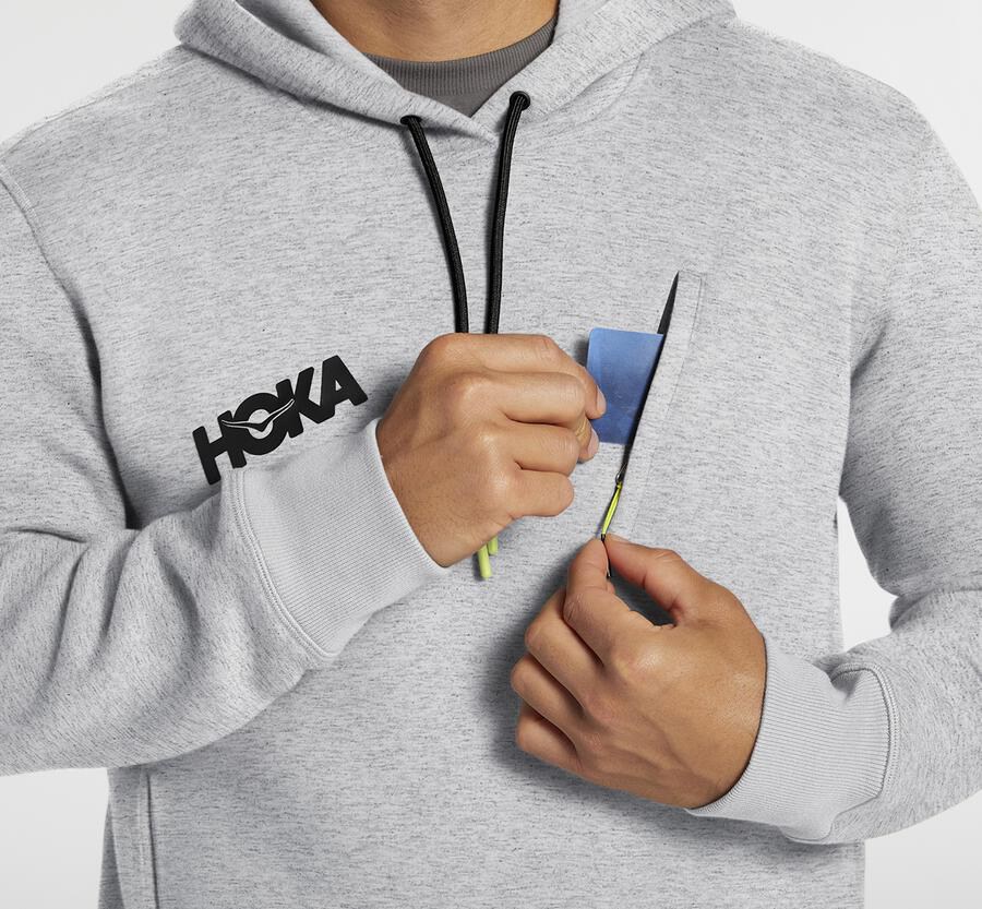 Sweat À Capuche Hoka One One Performance Homme - Grise - LPC-124078